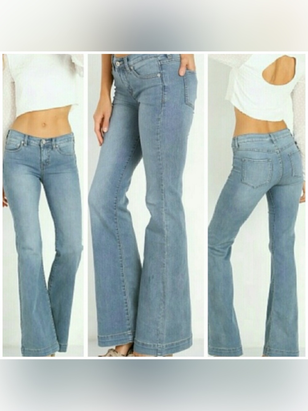 HTF Free People Midrise Flare 70’s Jeans Light Wash SZ 28 - Picture 6 of 6